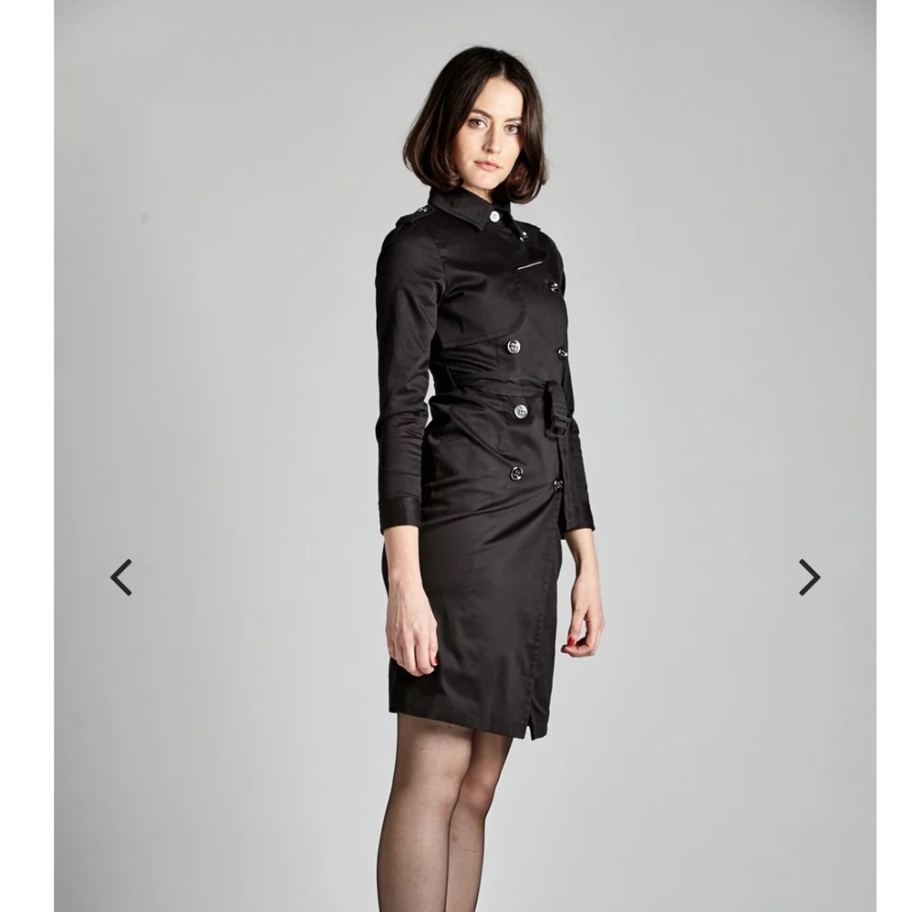 Chic Black Trench Coat Dress